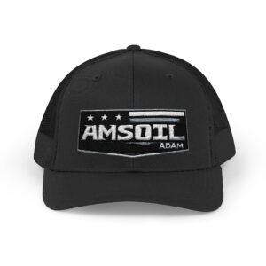 AMSOIL Vintage Flag Logo Snapback Trucker Cap | Distressed Oil Brand Patch