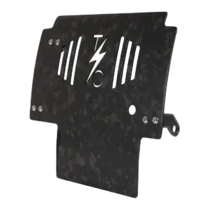 2024+ Touring Skid Plate - Real Forged Carbon W/ Black Brackets